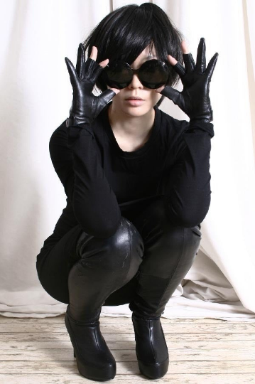 Genuine Sheepskin Leather Punk Rock 3 Fingerless Glove for iphone Touch Screen (for 17 to 18cm palm)