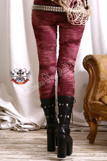 Punk Decay Distressed Broken Hole Burnout Bloody Tie Dye Mummy Legging S.M.L.XL.XXL