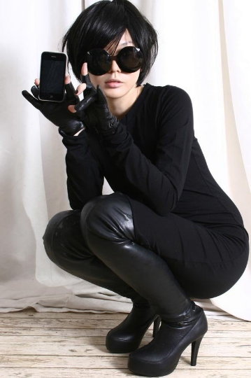 Genuine Sheepskin Leather Punk Rock 3 Fingerless Glove for iphone Touch Screen (for 17 to 18cm palm)