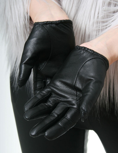 Genuine Lamb Quilted Leather Formal Bow Tie Knot Party Lady Glove (Scoop or Full Wrist)