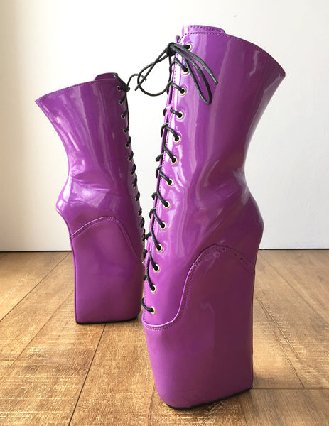 18cm BEGIN II Hoof Sole Heelless Fetish Ballet Wedge Pointe Training Boots