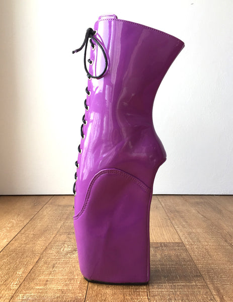 18cm BEGIN II Hoof Sole Heelless Fetish Ballet Wedge Pointe Training Boots