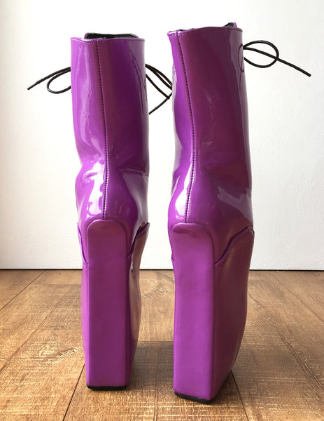 18cm BEGIN II Hoof Sole Heelless Fetish Ballet Wedge Pointe Training Boots