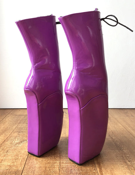 18cm BEGIN II Hoof Sole Heelless Fetish Ballet Wedge Pointe Training Boots