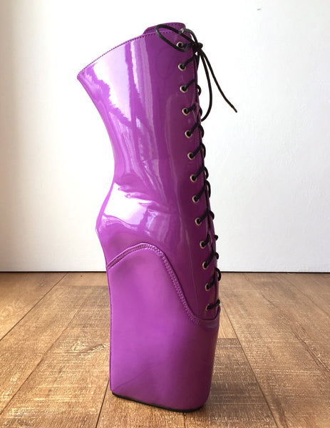 18cm BEGIN II Hoof Sole Heelless Fetish Ballet Wedge Pointe Training Boots