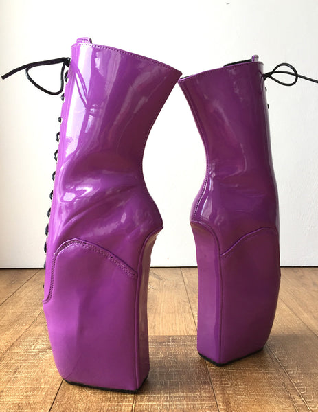 18cm BEGIN II Hoof Sole Heelless Fetish Ballet Wedge Pointe Training Boots