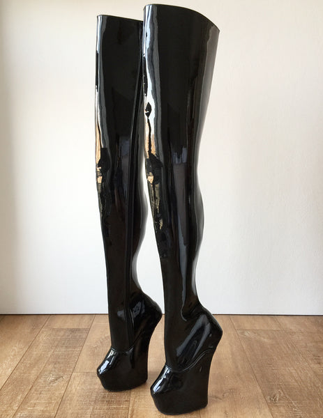 RTBU PHANTOM Hard Shaft Hoof Crotch High Wedge Platform Fetish Heelless Boots