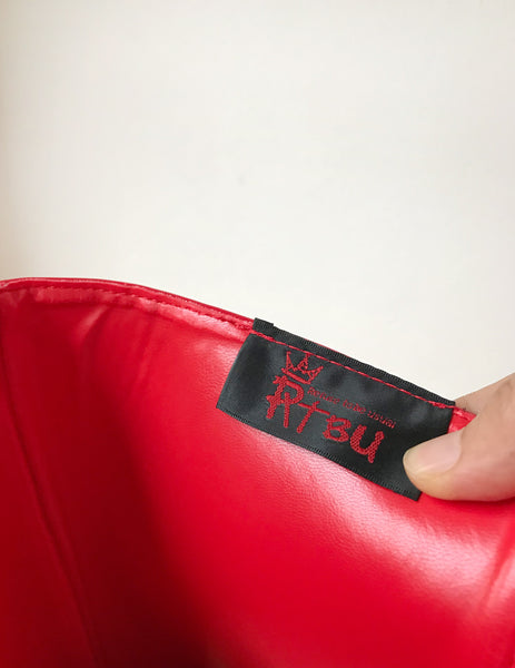 RTBU STIGMA Hard Shaft Customized Crotch Hi 18cm Stiletto Boot Red Patent