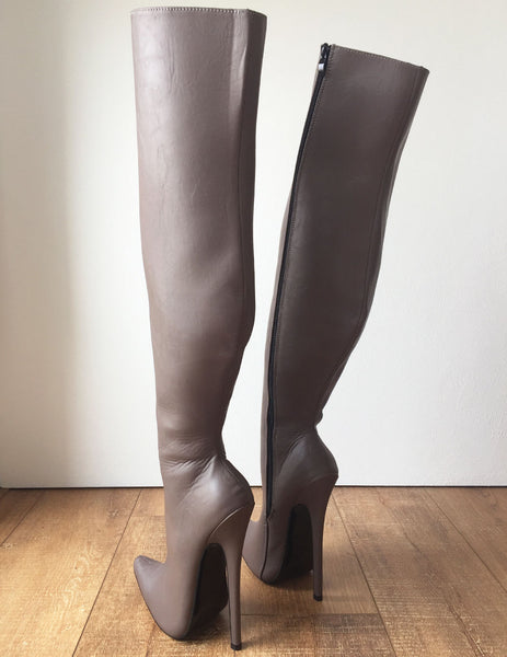 RTBU CHRIS 60cm Hard Shaft Contoured Custom Shaft Mid-Thigh 18cm Stiletto Boots