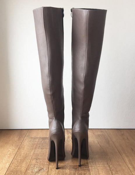 RTBU CHRIS 60cm Hard Shaft Contoured Custom Shaft Mid-Thigh 18cm Stiletto Boots