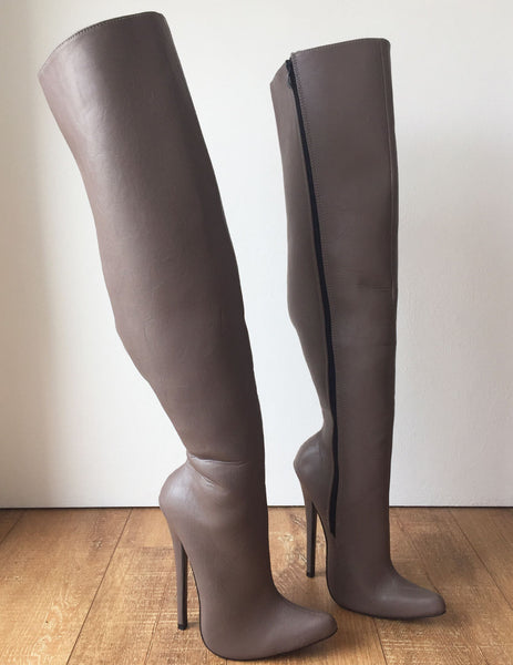 RTBU CHRIS 60cm Hard Shaft Contoured Custom Shaft Mid-Thigh 18cm Stiletto Boots