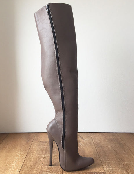 RTBU CHRIS 60cm Hard Shaft Contoured Custom Shaft Mid-Thigh 18cm Stiletto Boots