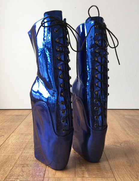 BEGINNER Training Ballet Wedge Hoof Sole Heelless Fetish Pointe Blue Metallic