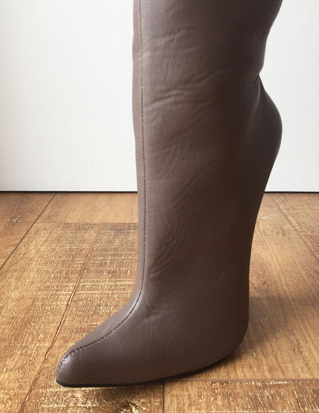 RTBU CHRIS 60cm Hard Shaft Contoured Custom Shaft Mid-Thigh 18cm Stiletto Boots
