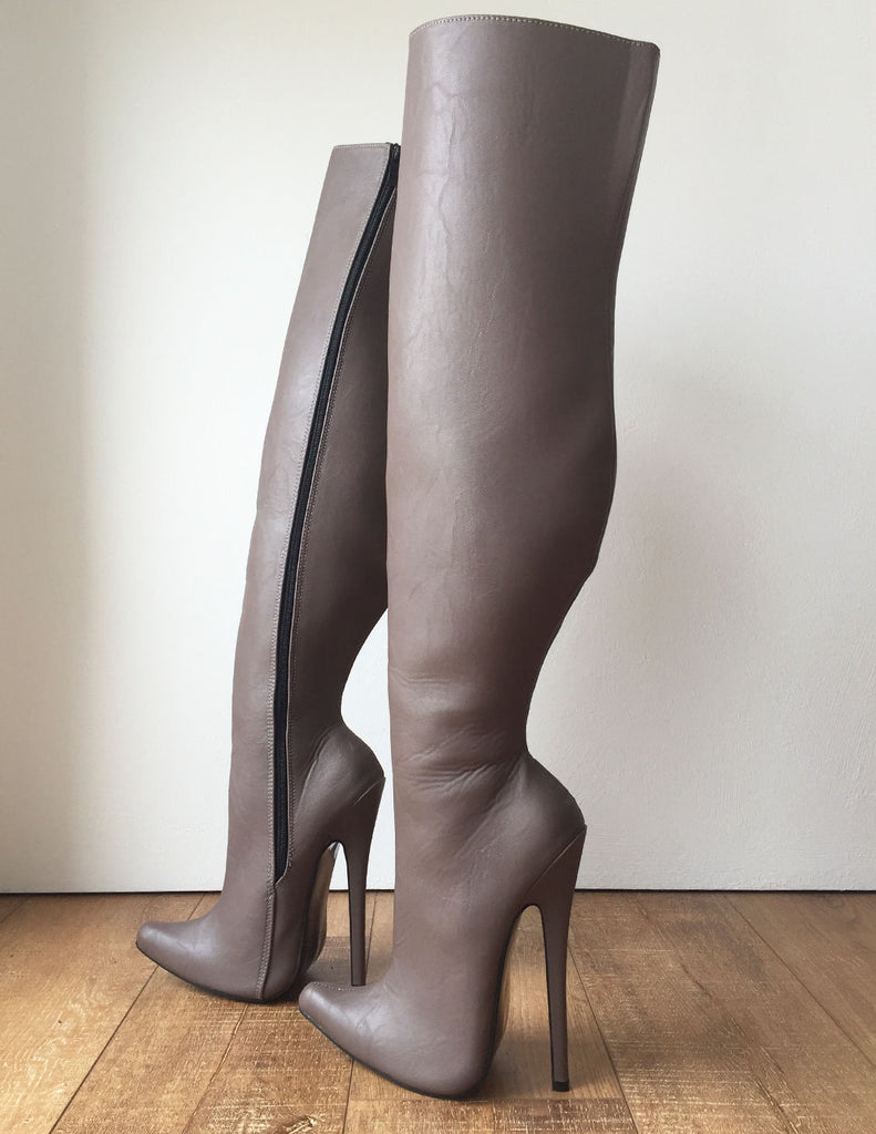 RTBU CHRIS 60cm Hard Shaft Contoured Custom Shaft Mid-Thigh 18cm Stiletto Boots
