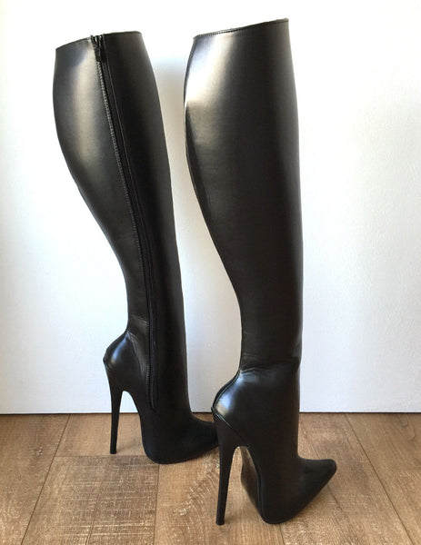 RTBU TALMA Hard Shaft Knee Hi 18cm Stiletto Vegan Boots Personalized Shaft