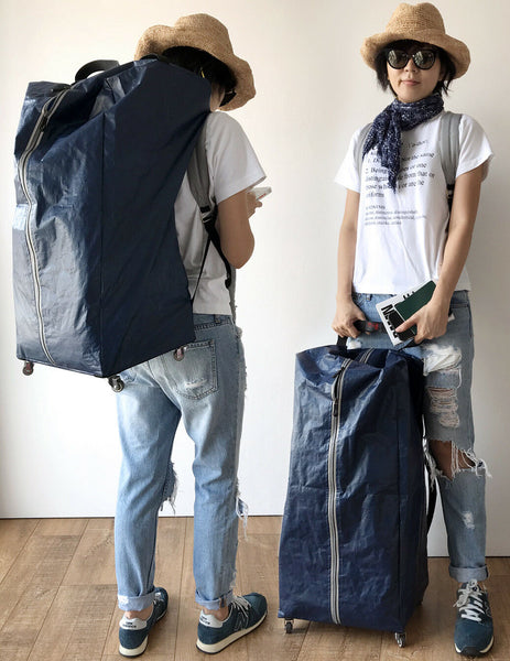 Epa Wheeled Compact Foldable Minimalist Travel Rolling Luggage Backpack Suitcase