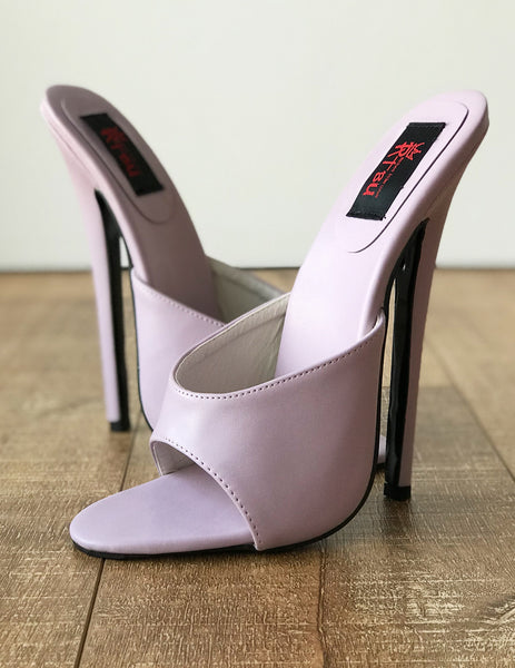 18MULE Lavender Purple Sexy Hi Heel Stiletto Slipper Slides Mule