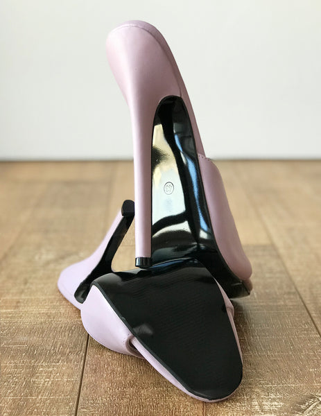 18MULE Lavender Purple Sexy Hi Heel Stiletto Slipper Slides Mule