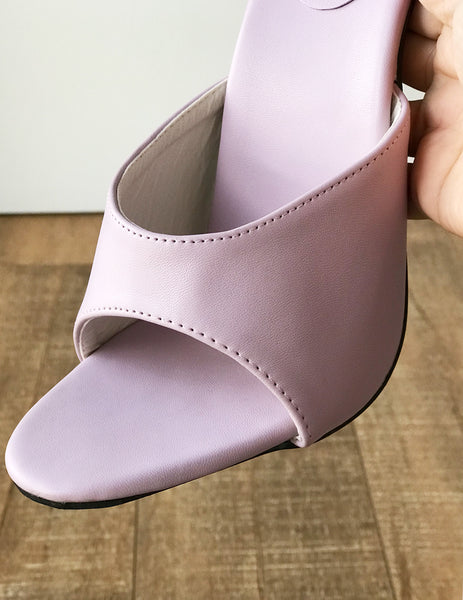 18MULE Lavender Purple Sexy Hi Heel Stiletto Slipper Slides Mule