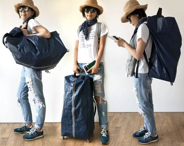 Epa Wheeled Compact Foldable Minimalist Travel Rolling Luggage Backpack Suitcase