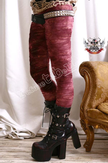 Punk Decay Distressed Broken Hole Burnout Bloody Tie Dye Mummy Legging S.M.L.XL.XXL