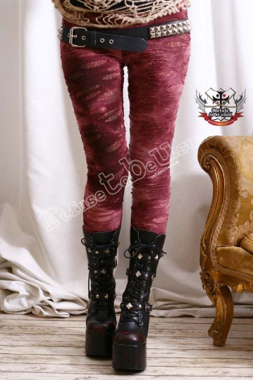 Punk Decay Distressed Broken Hole Burnout Bloody Tie Dye Mummy Legging S.M.L.XL.XXL