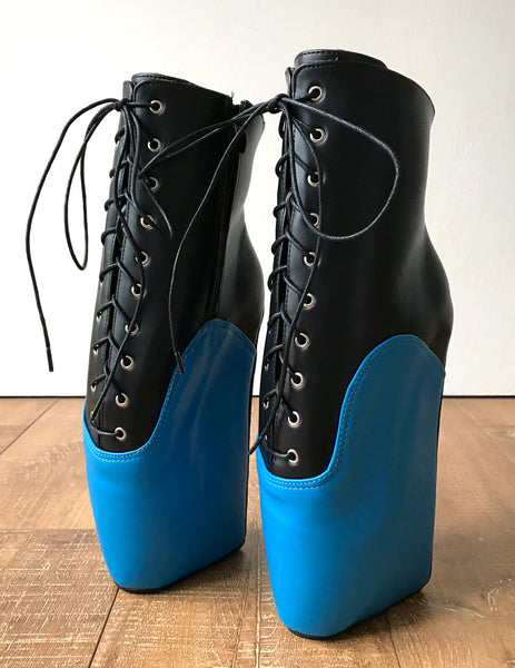 BEGIN II Ballet Wedge Hoof Sole Heelless Fetish Pointe Training Black Blue Matte