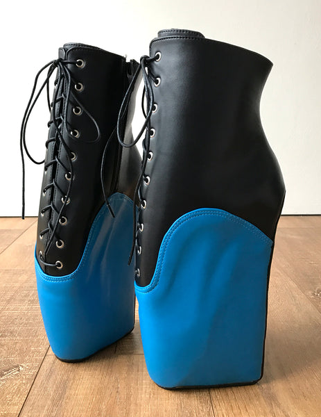 BEGIN II Ballet Wedge Hoof Sole Heelless Fetish Pointe Training Black Blue Matte