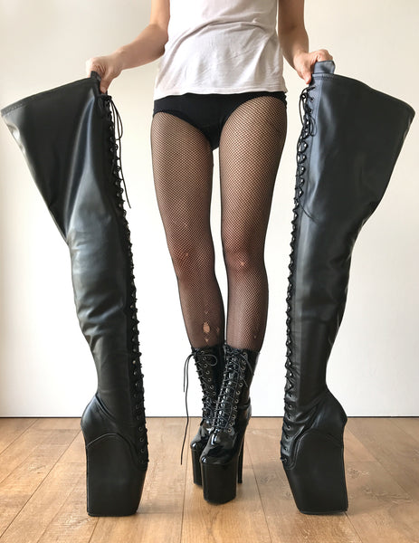 RTBU BEGIN Heavy Hoof Heelless Platform Thigh 80cm Laceup Horse Pony Stallion