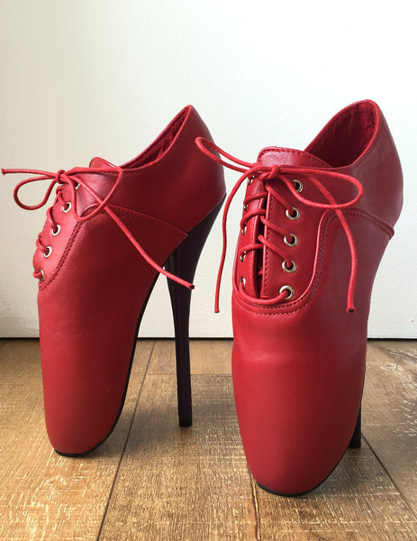 CHAPLIN A Ballet Stiletto Fetish BDSM Oxford Pointe 2 Tone Contrast Red Purple