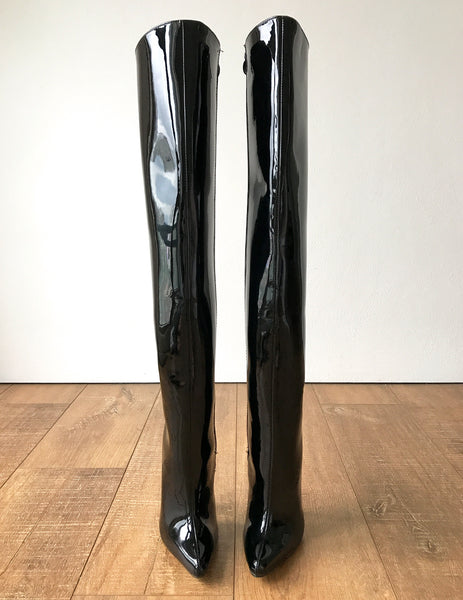 RTBU CHRIS 65cm Hard Shaft Customized Mid-Thigh 18cm Stiletto Boot Black Patent