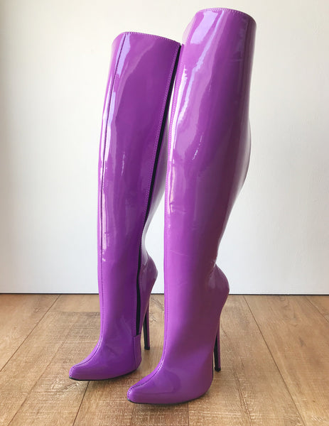 RTBU CHRIS 18cm Stiletto 65cm Hard Shaft Customized Mid-Thigh Boot Purple