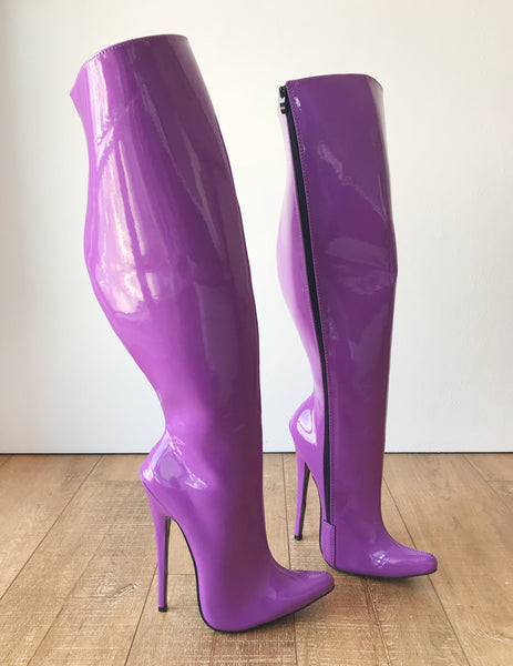 RTBU CHRIS 18cm Stiletto 65cm Hard Shaft Customized Mid-Thigh Boot Purple