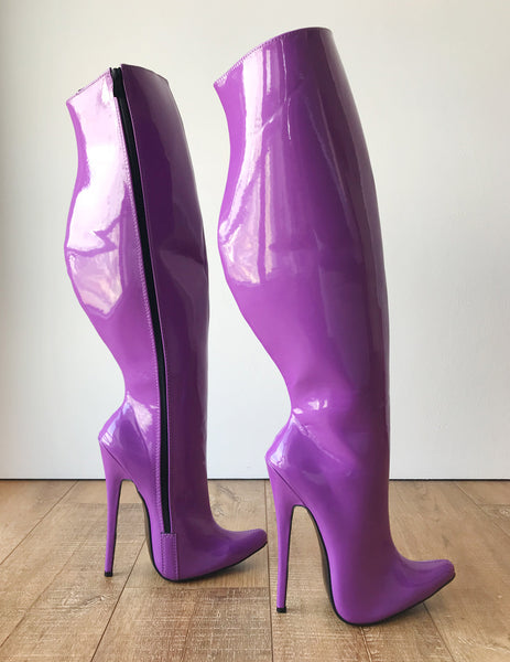 RTBU CHRIS 18cm Stiletto 65cm Hard Shaft Customized Mid-Thigh Boot Purple