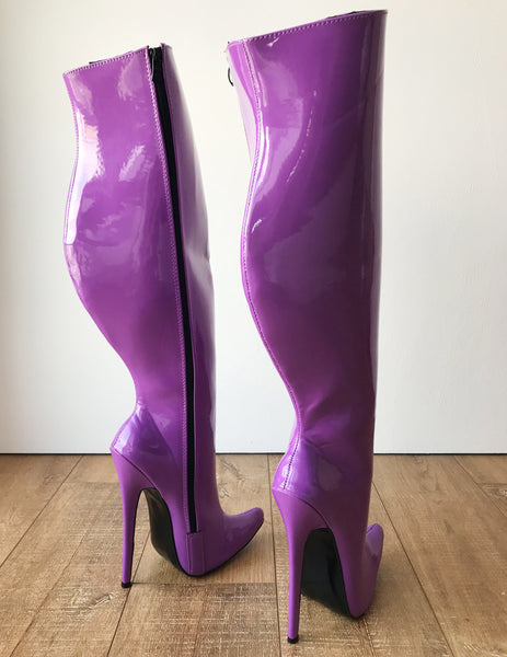 RTBU CHRIS 18cm Stiletto 65cm Hard Shaft Customized Mid-Thigh Boot Purple