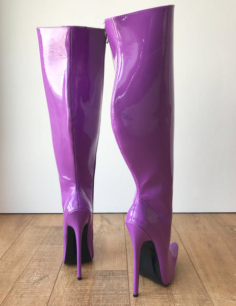 RTBU CHRIS 18cm Stiletto 65cm Hard Shaft Customized Mid-Thigh Boot Purple