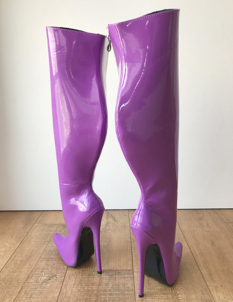 RTBU CHRIS 18cm Stiletto 65cm Hard Shaft Customized Mid-Thigh Boot Purple