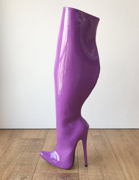 RTBU CHRIS 18cm Stiletto 65cm Hard Shaft Customized Mid-Thigh Boot Purple