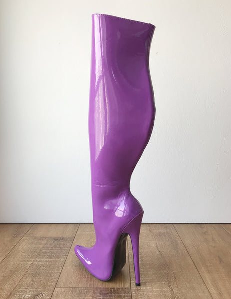 RTBU CHRIS 18cm Stiletto 65cm Hard Shaft Customized Mid-Thigh Boot Purple