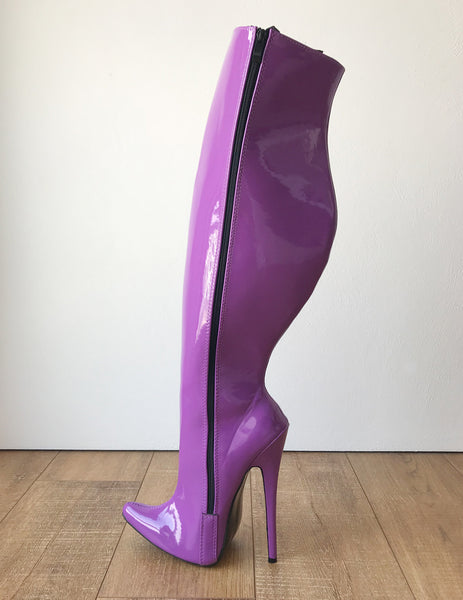 RTBU CHRIS 18cm Stiletto 65cm Hard Shaft Customized Mid-Thigh Boot Purple