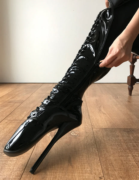 RTBU EZRA Fetish Crotch Ballet Stiletto Custom Order Black Patent