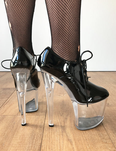 ICE 20cm Oxford Clear See Through Platform Heel Booties Fetish Drag Queen