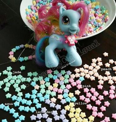 930 Decora DIY Assorted 6 Pastel Heart Star 10mm Beads Fairy Kei Lolita Decoden