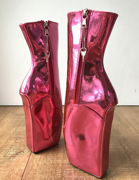 RTBU MICHELLE Ballet Wedge Lockable Hoof Sole Heelless Pointe Boot Metallic Pink