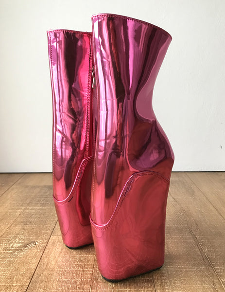 RTBU MICHELLE Ballet Wedge Lockable Hoof Sole Heelless Pointe Boot Metallic Pink