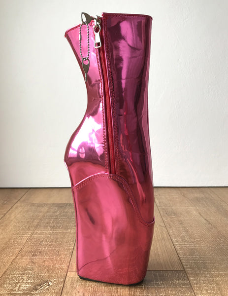 RTBU MICHELLE Ballet Wedge Lockable Hoof Sole Heelless Pointe Boot Metallic Pink