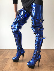 RTBU OSCAR (Full Zip) 15cm Platform 80cm Crotch Cosplay Goth Punk Blue Metallic