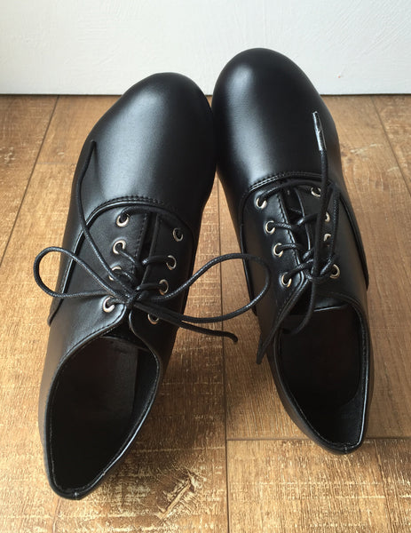 15cm Ankle Platform Ankle Black Oxford Bootie Extreme Hi Heel Goth Runway Custom Color