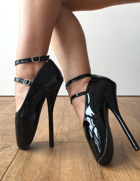 18cm Fetish Ballet Stiletto Heel Mary Janes 2 Ankle straps Custom Color Pinup Beauty